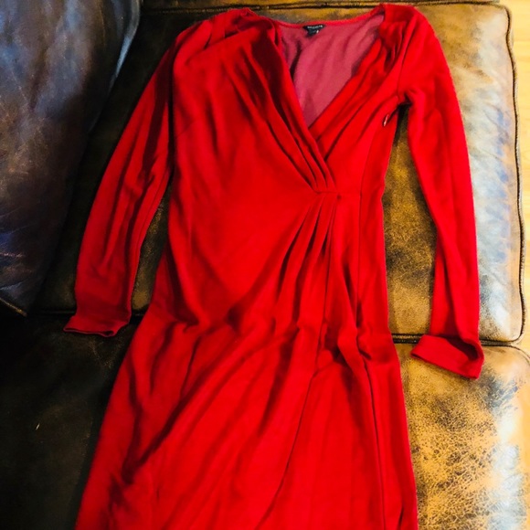 Ann Taylor Red Wrap Dress SZ 0 NWOT EUC - Picture 4 of 7